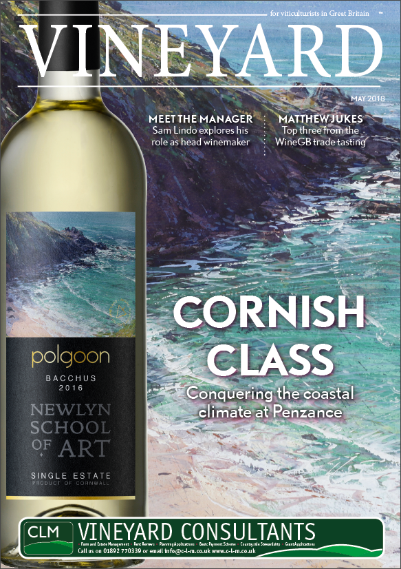 May's front cover, bottle shot over painted sea